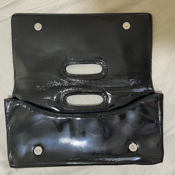 Vintage Miss Sixty Black Patent Leather Clutch with Cutout Handle - Picture 2 of 3